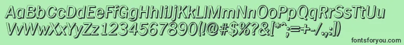 PlymouthshadowItalic Font – Black Fonts on Green Background