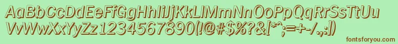 PlymouthshadowItalic Font – Brown Fonts on Green Background