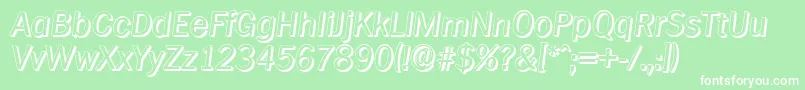 フォントPlymouthshadowItalic – 緑の背景に白い文字
