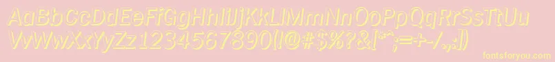 PlymouthshadowItalic Font – Yellow Fonts on Pink Background