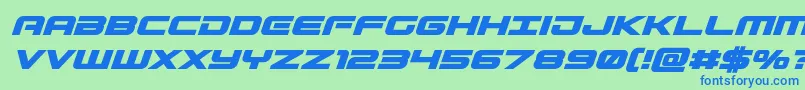 Gunshipboldital Font – Blue Fonts on Green Background
