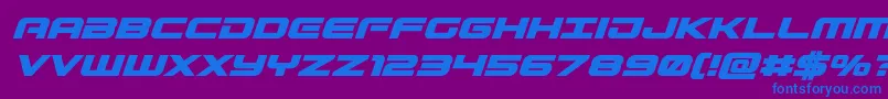 Gunshipboldital-fontti – siniset fontit violetilla taustalla