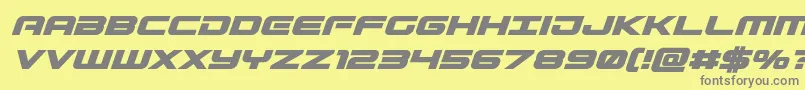 Gunshipboldital-fontti – harmaat kirjasimet keltaisella taustalla