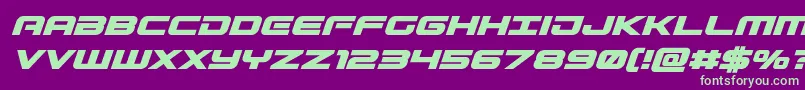 Gunshipboldital-fontti – vihreät fontit violetilla taustalla