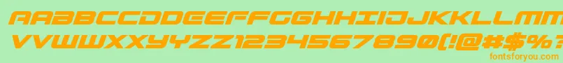 Gunshipboldital Font – Orange Fonts on Green Background