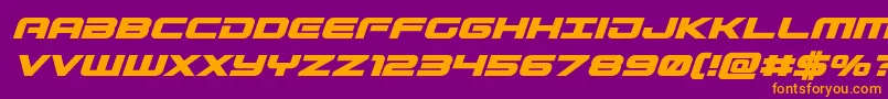 Gunshipboldital Font – Orange Fonts on Purple Background