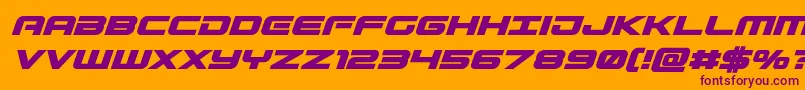 Gunshipboldital Font – Purple Fonts on Orange Background