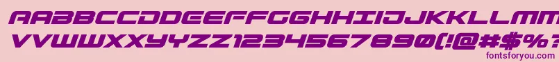 Gunshipboldital-fontti – violetit fontit vaaleanpunaisella taustalla