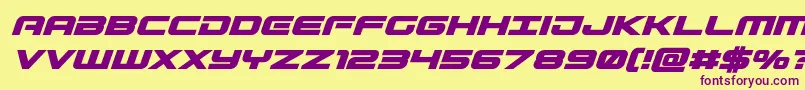 Gunshipboldital Font – Purple Fonts on Yellow Background