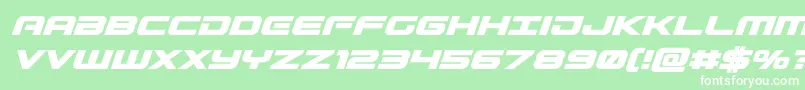 Шрифт Gunshipboldital – белые шрифты на зелёном фоне