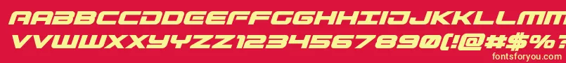 Gunshipboldital-fontti – keltaiset fontit punaisella taustalla