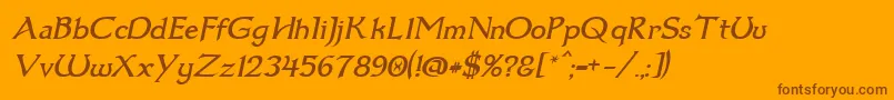 Dumbledor1Italic Font – Brown Fonts on Orange Background
