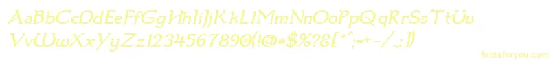 フォントDumbledor1Italic – 黄色のフォント