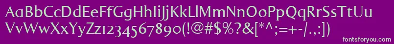LumarcllNormal Font – Green Fonts on Purple Background