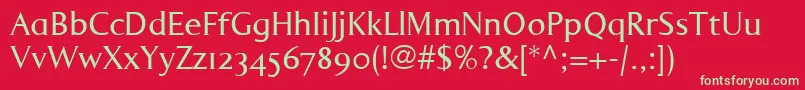 LumarcllNormal Font – Green Fonts on Red Background