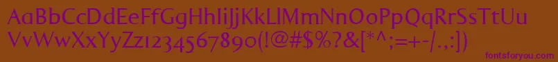 LumarcllNormal Font – Purple Fonts on Brown Background