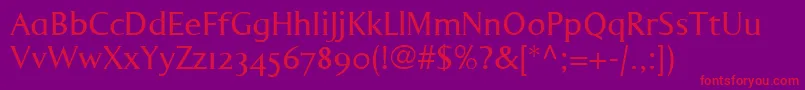 LumarcllNormal Font – Red Fonts on Purple Background