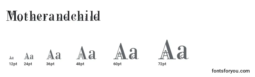 Размеры шрифта Motherandchild