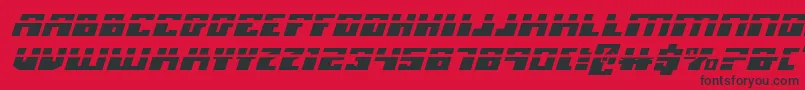 Fonte MicronianExpandedLaserItalic – fontes pretas em um fundo vermelho