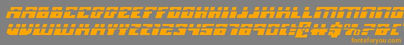 MicronianExpandedLaserItalic Font – Orange Fonts on Gray Background