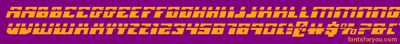 Police MicronianExpandedLaserItalic – polices orange sur fond violet