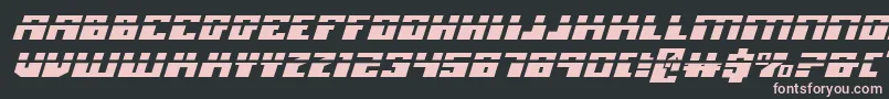 Fonte MicronianExpandedLaserItalic – fontes rosa em um fundo preto