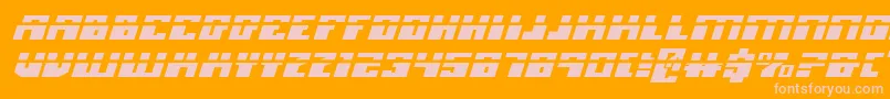 フォントMicronianExpandedLaserItalic – オレンジの背景にピンクのフォント