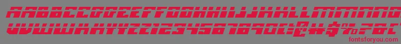 MicronianExpandedLaserItalic Font – Red Fonts on Gray Background