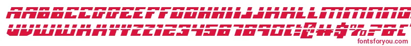 フォントMicronianExpandedLaserItalic – 赤い文字