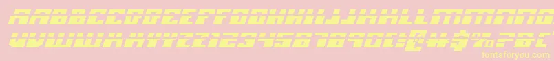 MicronianExpandedLaserItalic Font – Yellow Fonts on Pink Background