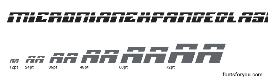 MicronianExpandedLaserItalic Font Sizes