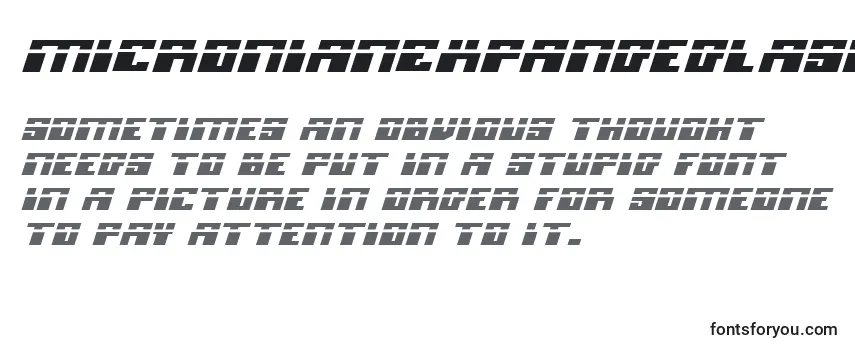 MicronianExpandedLaserItalic Font
