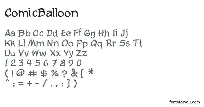 ComicBalloon Font – alphabet, numbers, special characters