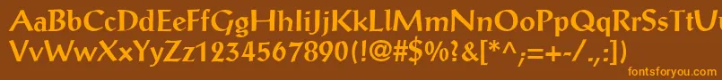 ProseantiqueBold Font – Orange Fonts on Brown Background