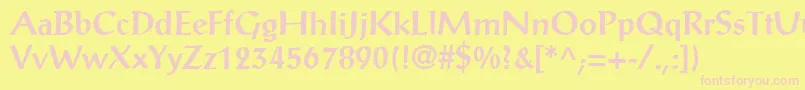 ProseantiqueBold Font – Pink Fonts on Yellow Background