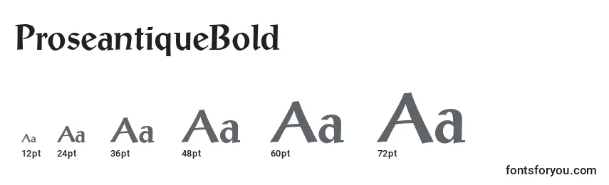ProseantiqueBold Font Sizes