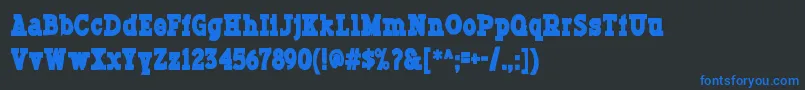 フォントTypodermicink – 黒い背景に青い文字