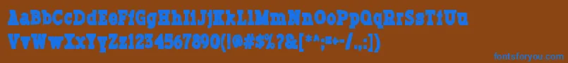 Typodermicink-Schriftart – Blaue Schriften auf braunem Hintergrund