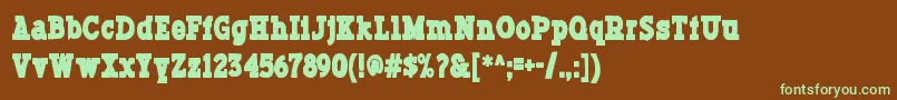 Typodermicink Font – Green Fonts on Brown Background