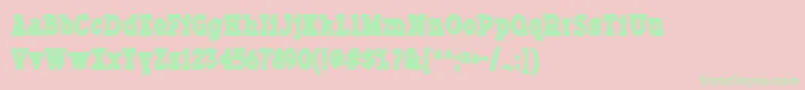 Fonte Typodermicink – fontes verdes em um fundo rosa