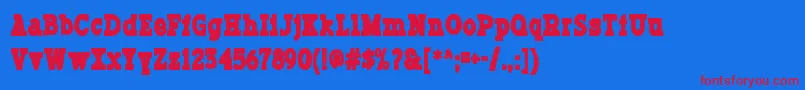 Typodermicink-fontti – punaiset fontit sinisellä taustalla