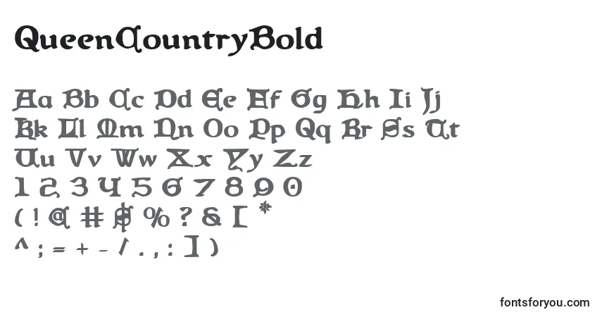 Fuente QueenCountryBold - alfabeto, números, caracteres especiales