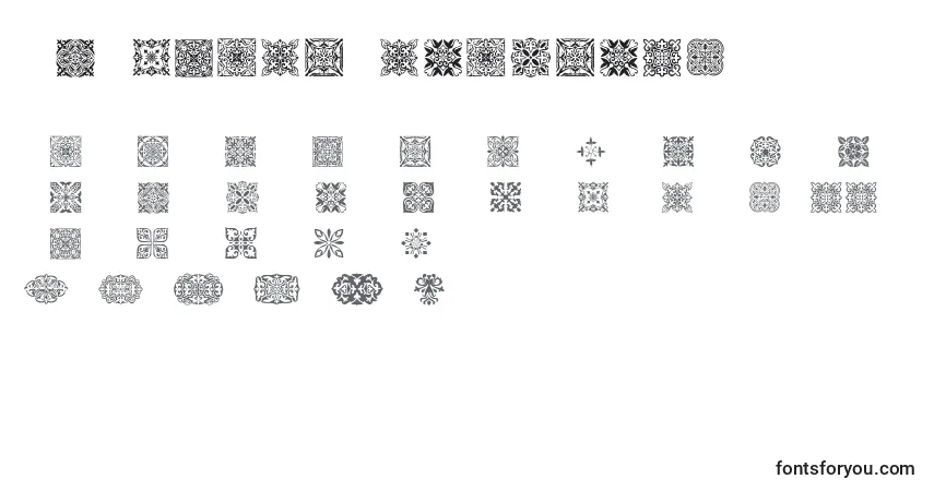 Czcionka SlSquareOrnaments – alfabet, cyfry, specjalne znaki