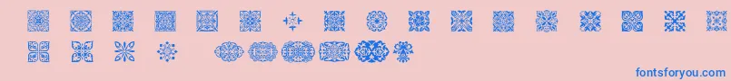 フォントSlSquareOrnaments – ピンクの背景に青い文字