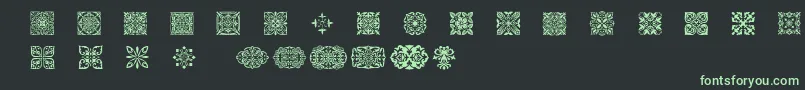 SlSquareOrnaments Font – Green Fonts on Black Background