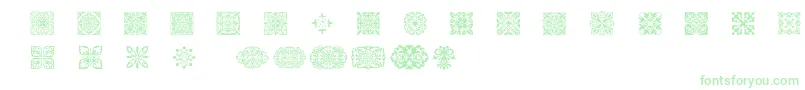 SlSquareOrnaments Font – Green Fonts on White Background