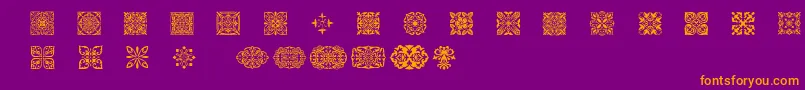 Police SlSquareOrnaments – polices orange sur fond violet