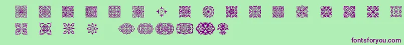 フォントSlSquareOrnaments – 緑の背景に紫のフォント
