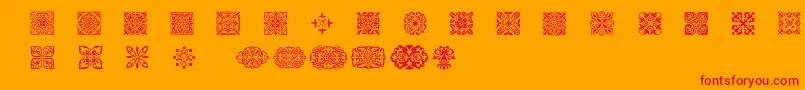 SlSquareOrnaments Font – Red Fonts on Orange Background