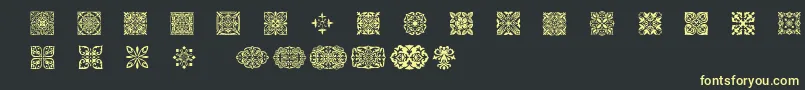 SlSquareOrnaments Font – Yellow Fonts on Black Background